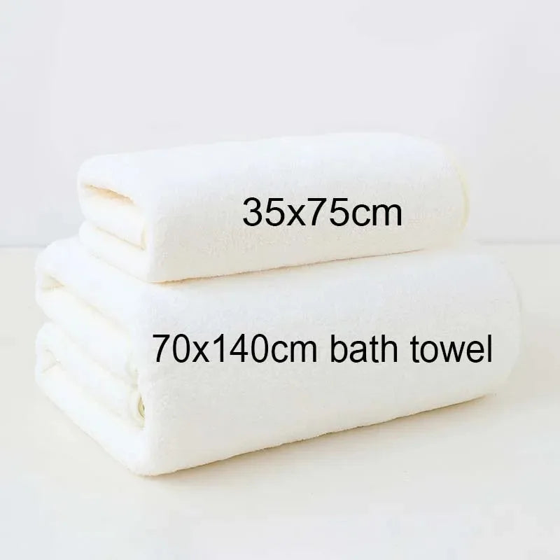 Coral Fleece Thickened Towel and Bath Towel Set, Solid Color, Soft and Absorbent, Suitable for Home Gym Face Washing Towels