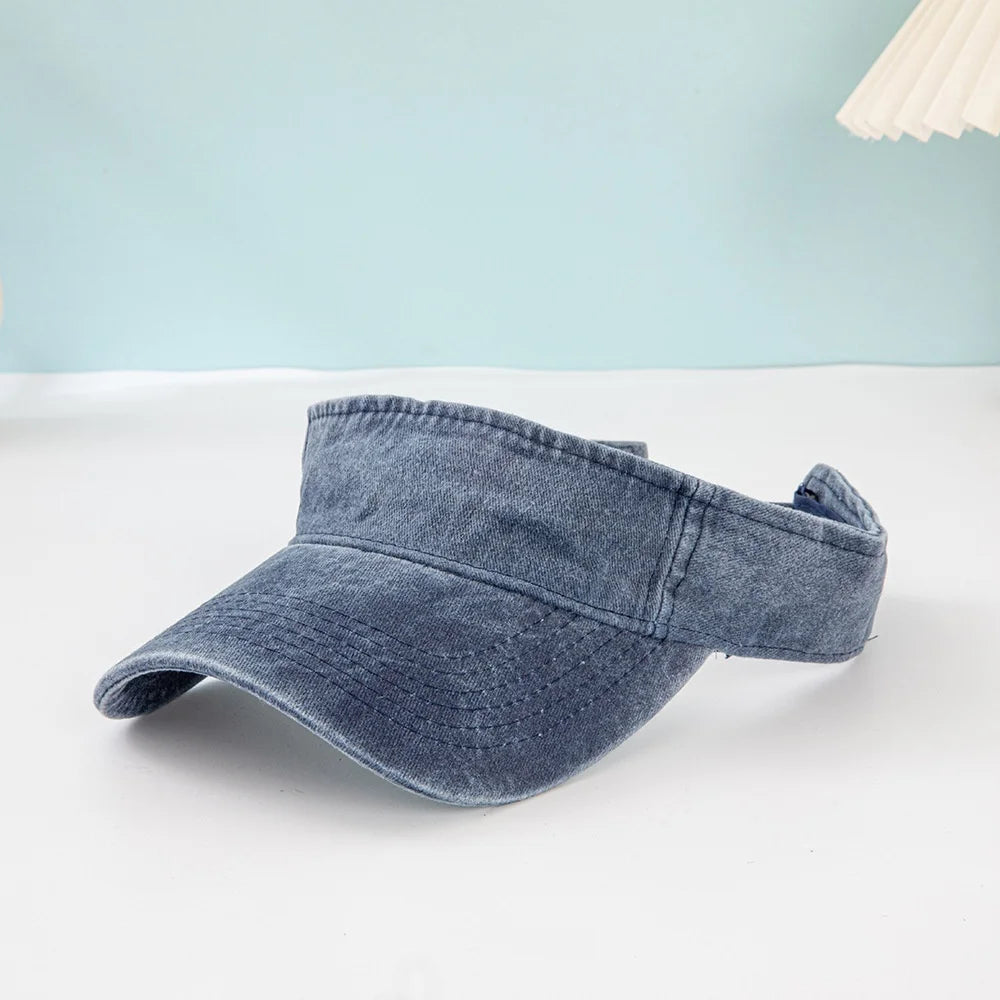 Portable Summer Washable Sun Hats Men Women Solid Visor UV Protection Top Empty Sport Tennis Golf Running Sunscreen Baseball Cap