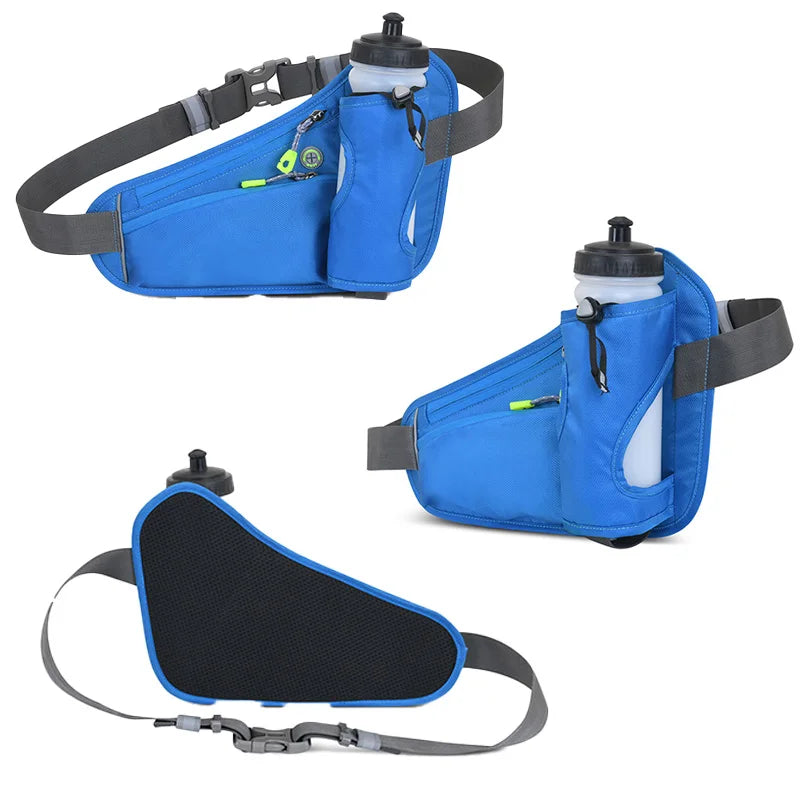 Sports Waist Bag With Water Bottle Holder Waterproof Running Phone Belt Bag For Men Women Outdoor Gym Cycling Hiking Fanny Pack
