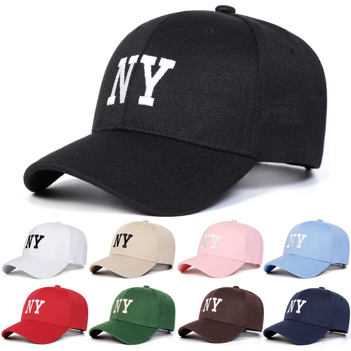 Unisex NY Embroidery Baseball Caps Spring Autumn Outdoor Adjustable Casual Hats Sunscreen Hat Sports Cap
