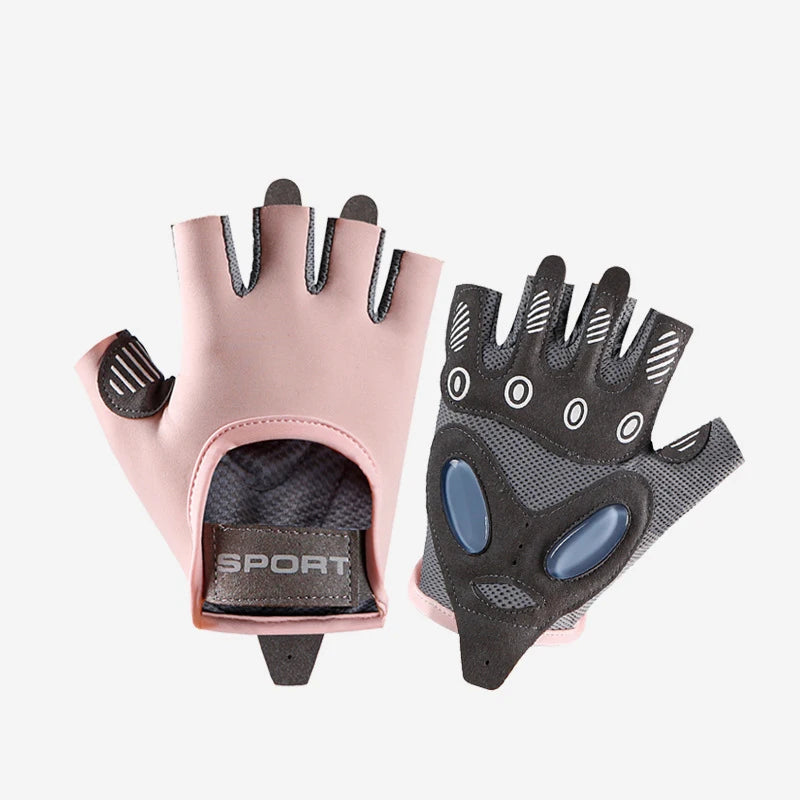 Fitness Cycling Gloves, Men Women Anti Slip Shock-Absorbing Ice Silk Gym Gloves Summer Breathable Yoga Sports Train Gloves