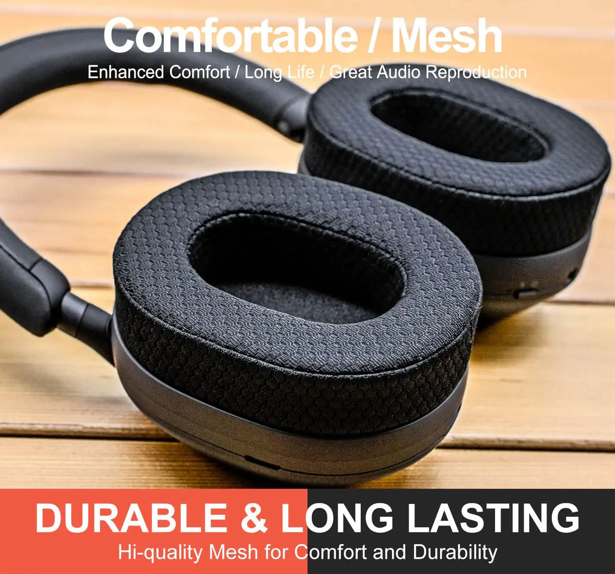 1000XM5 Breathable Mesh Earpads, Replacement Earpads for Sony WH-1000XM5 Headphones with Noise Isolating Memory Foam