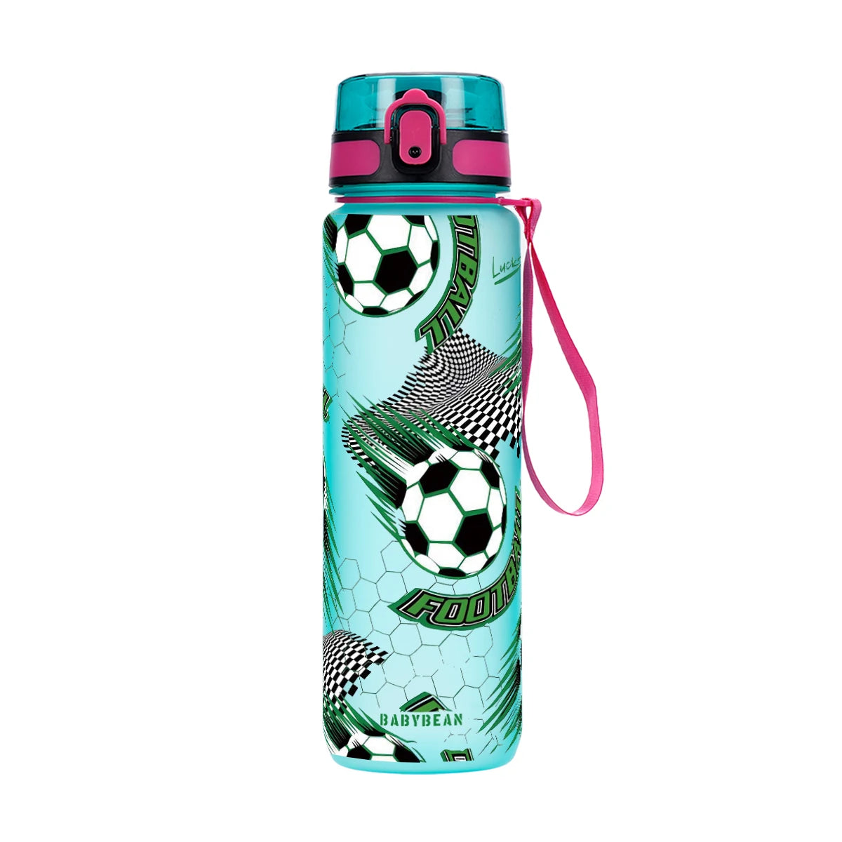 750ml Football Pattern Kids Water Bottle Leak Proof Flip Lid Portable Sports Drink Cup For Boys Outdoor Sport