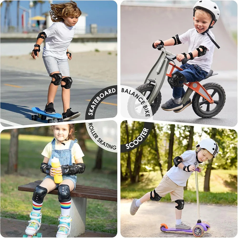 6Pcs kids Knee Pad Elbow Pads Guards Protective Gear Set for Roller Skates Cycling Skateboard Inline Skatings Scooter