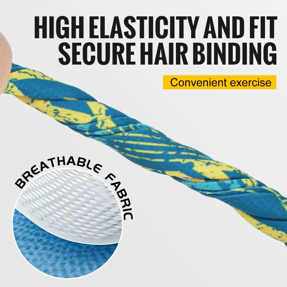 WRELS Sports Sweatband Moisture Wicking Workout Sweatbands for Running Yoga Quick Drying Elastic Fashion Fitness Sweat Hairband