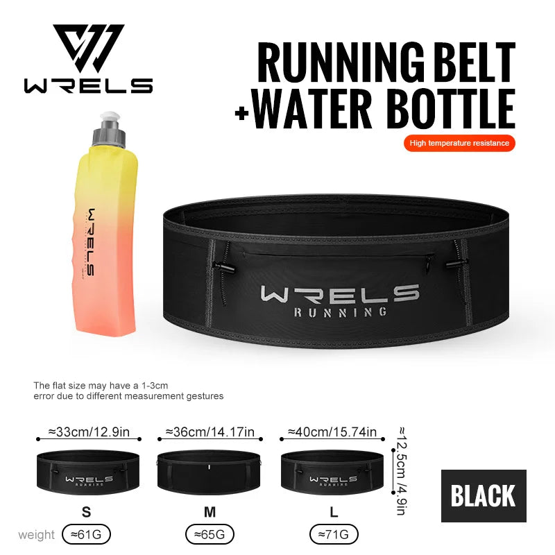 WRELS Running Fanny Pack Running Bag Waist Pack High Elasticity Breathable Lightweight Marathon Waist Bag Bottle Sports Jogging