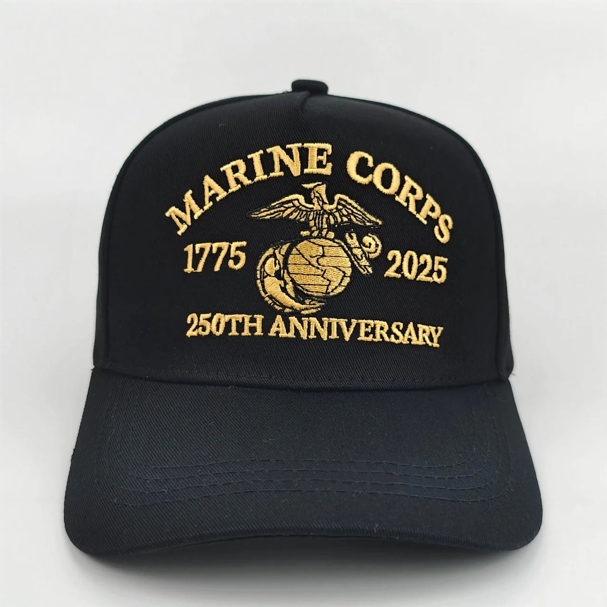 U.S. Marine Corps 250th Anniversary Official Baseball Cap - Knitted with 1775 - 2025 Logo Pattern, Decorated with the American F