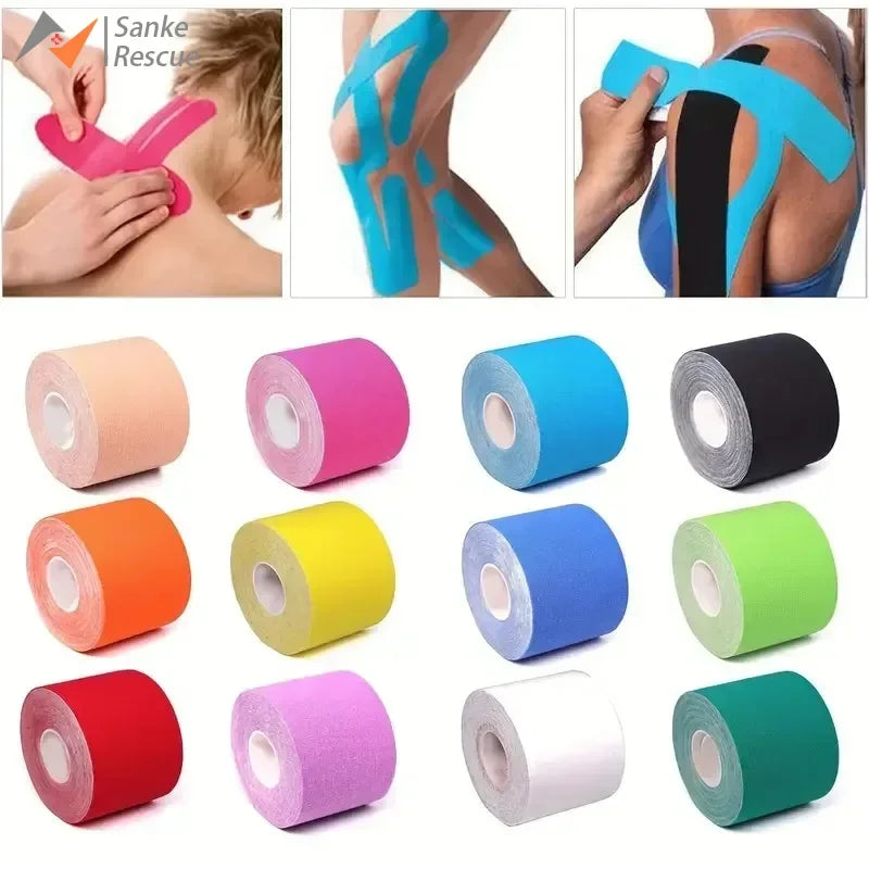 Sports Waterproof Kinesiology Tape Athletic Bandage Muscle Recovery Protector Strapping Pain Relief Tennis Gym Elastic Wrap