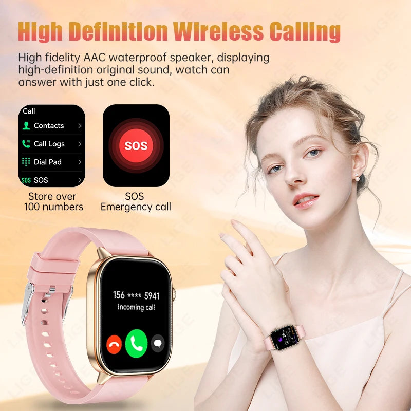 LIGE 2026 For Android IOS GPS Smart Watch Women 2.01