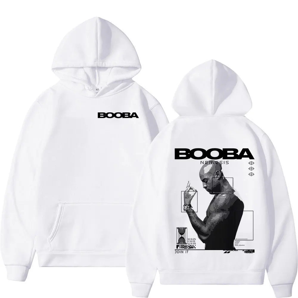 France Rapper Booba Nero Nemesis Hoodies Men's Clothing Retro Fashion Hip Hop Long Sleeves Hooded Sweatshirts Oversized Pullover