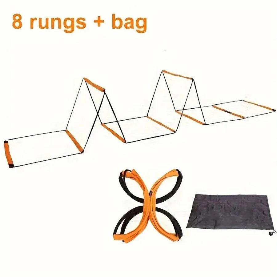 6/8/10/12-Grid Multi-Purpose Agility Ladder - Soft, durable, portable training equipment for fitness, speed and agility training