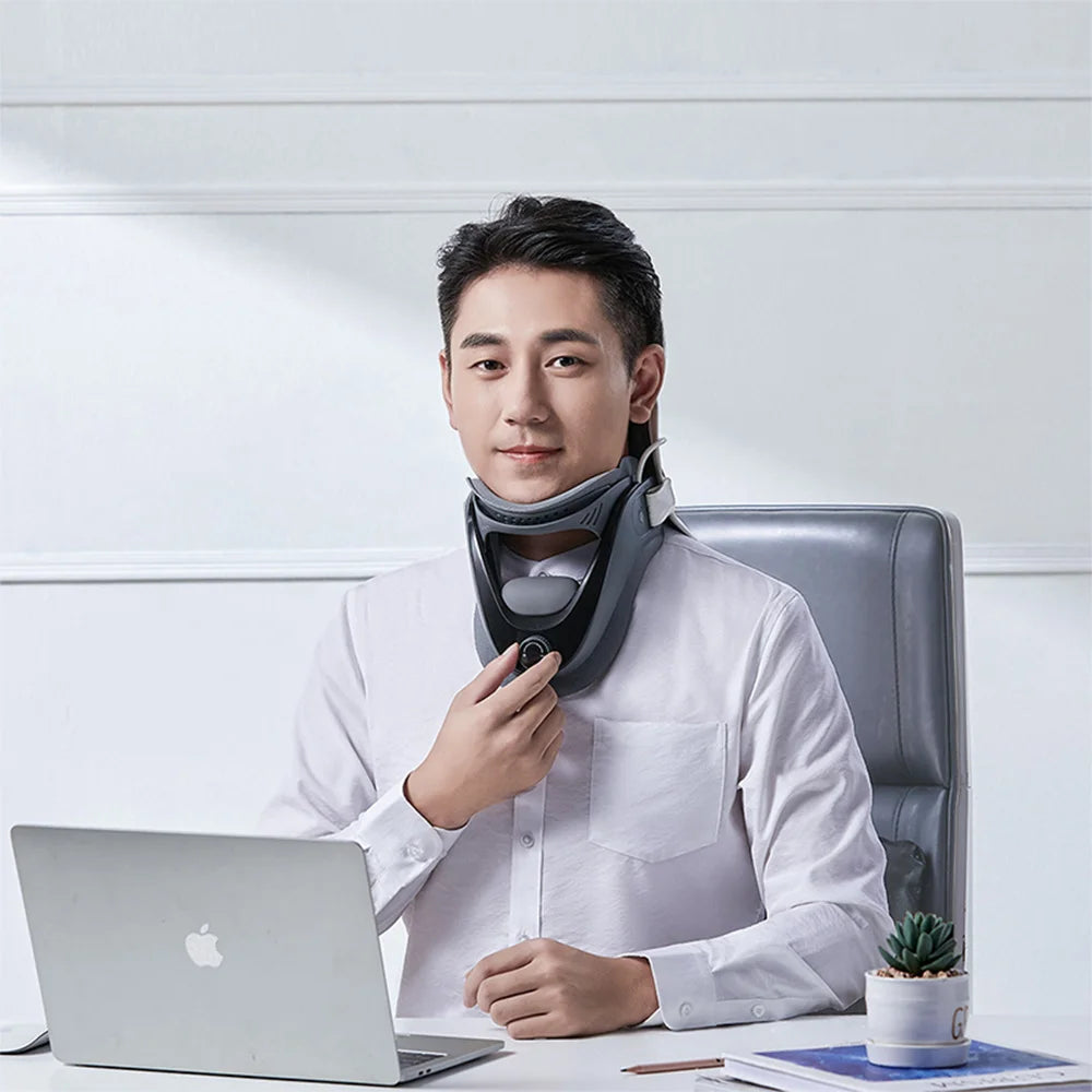 Ergonomic Adjustable Neck Brace for Posture Correction Cervical Traction Device Neck Stretching Belt Osteochondrosis Pain Relief
