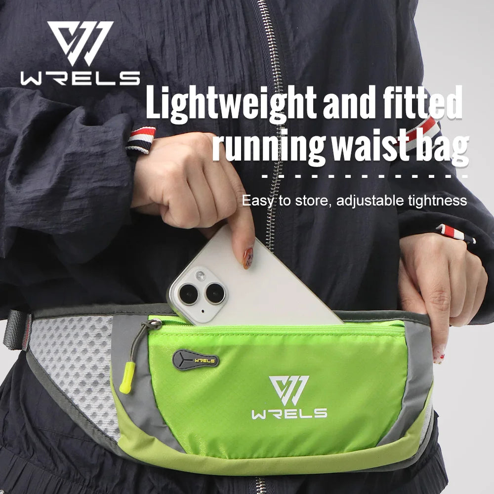 WRELS Waterproof Waist Pack with Adjustable Belt Slim Utralthin Waist Bag Breathable Running Gym Marathon Cycling Waist Belt Bag