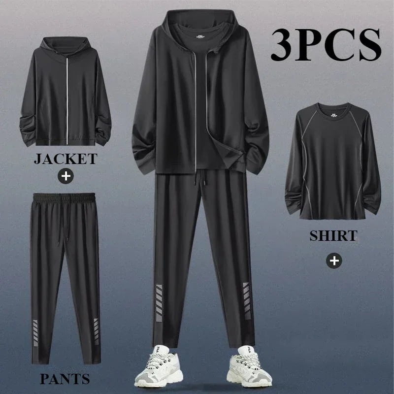 Sports Suit Men's Running Training Clothes Fitness Clothes Spring 1-3 PCS Running Quick-drying Sports Sets Mens Clothes