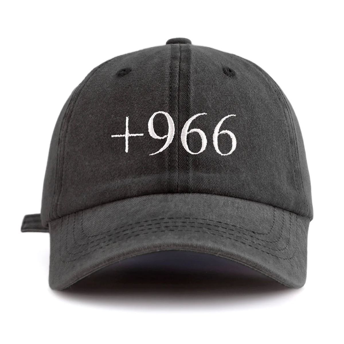 1pc +966 Embroidery Washed Baseball Cap for Adults, Minimalist Retro Style Casual Soft Adjustable Dad Hat, Perfect As Gift