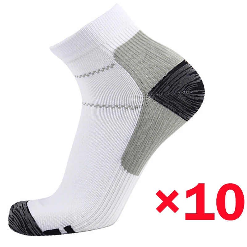 10Pairs Plantar Fasciitis Socks for Men & Women with Arch Support Ankle Compression Socks for Foot Heel Pain Relief