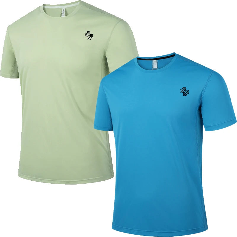 2pcs Quick Drying Men's Running T-shirt Fitness Sports T Shirt Gym Training Tees Breathable Jogging Casual Sportswear Unisex Top