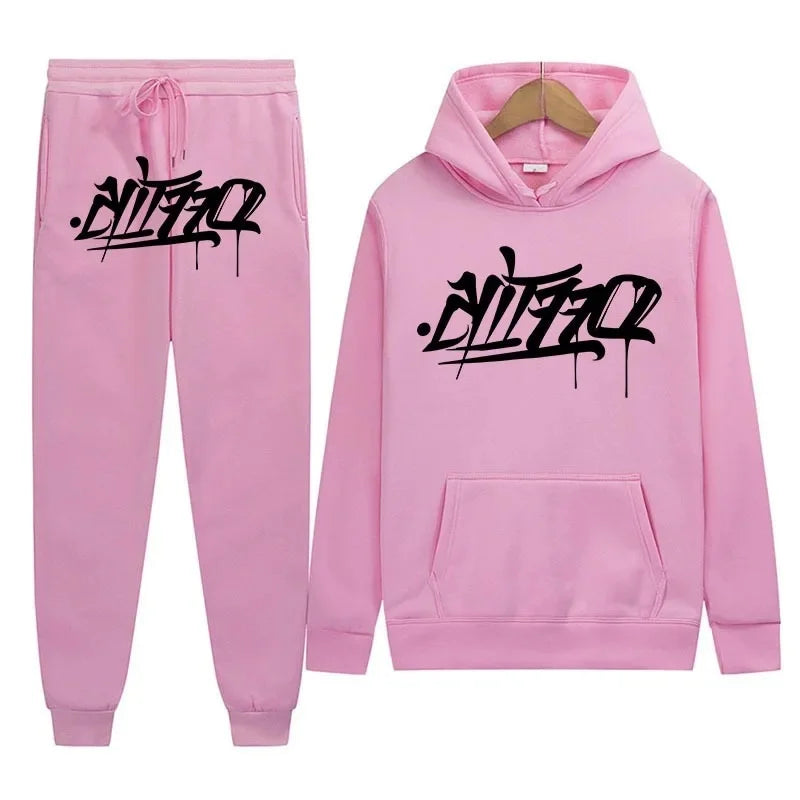 Large supply of men's sportswear, new fashion hip hop suit two-piece set hoodie printed sweatshirt comfortable casual male style