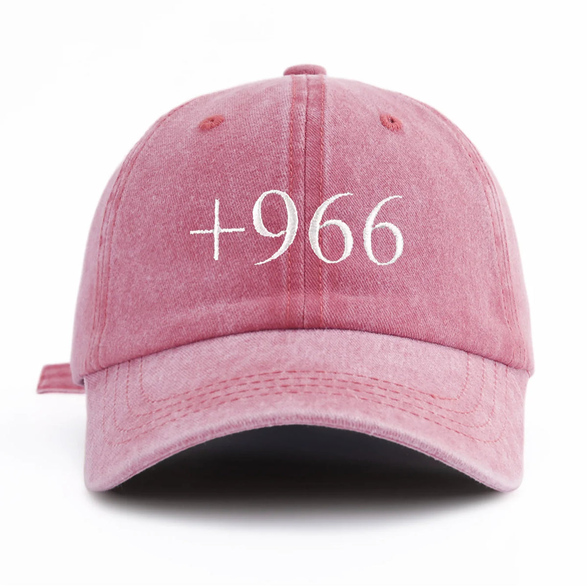 1pc +966 Embroidery Washed Baseball Cap for Adults, Minimalist Retro Style Casual Soft Adjustable Dad Hat, Perfect As Gift