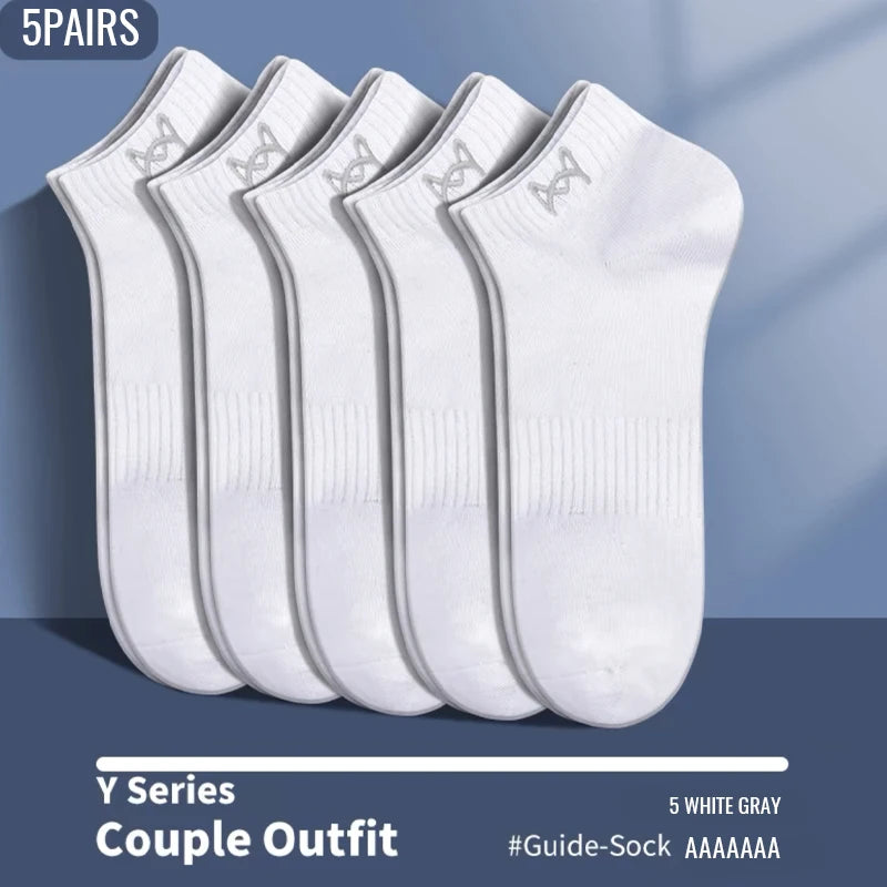 MiiOW Pure Cotton Short Sock Men Sport Non-Slip Invisible Ankle Sock Summer Anti Sweat Deodorant Breathable Business Dress Sock