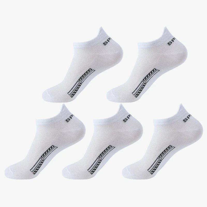 5 Pairs of Ultra Comfy Unisex Crew Socks Breathable Sweat-Absorbing Anti-Odor Elastic Men Sock Fashion High Quality Sports Sox
