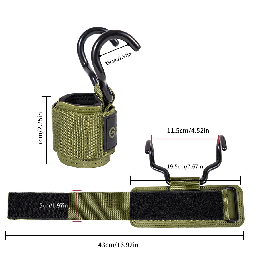 Weight Lifting Hook Grips With Wrist Wraps Hand-Bar Wrist Strap Gym Fitness Hook Weight Strap Pull-Ups Power Lifting Gloves