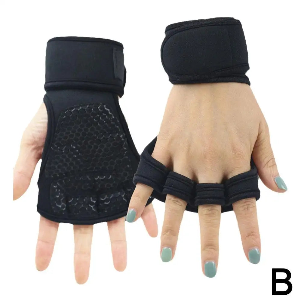 Half Finger Weight Training Gloves Men Women Fitness Wrist Palm Protector Gloves Training Dumbbells Anti-Callus Anti Slip Gloves