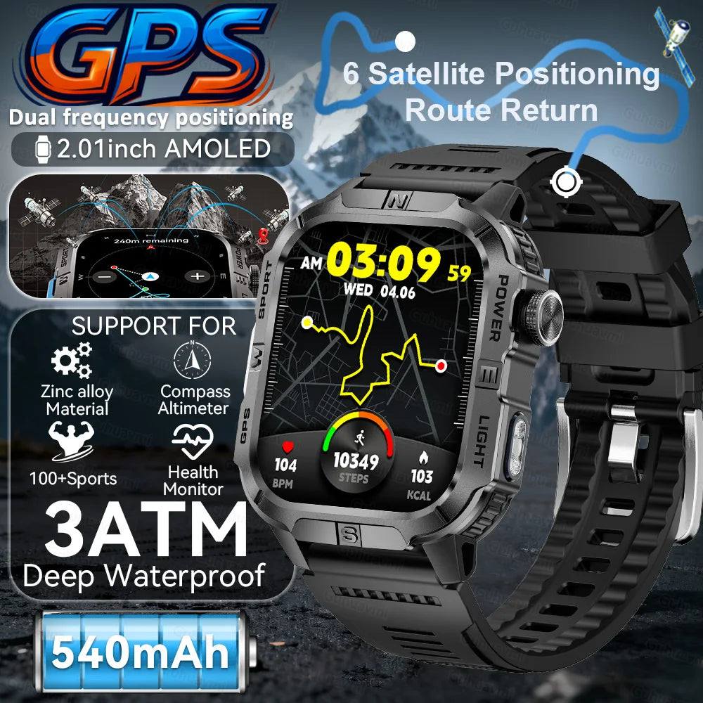 New Military Grade Smart Watch Men 2.01