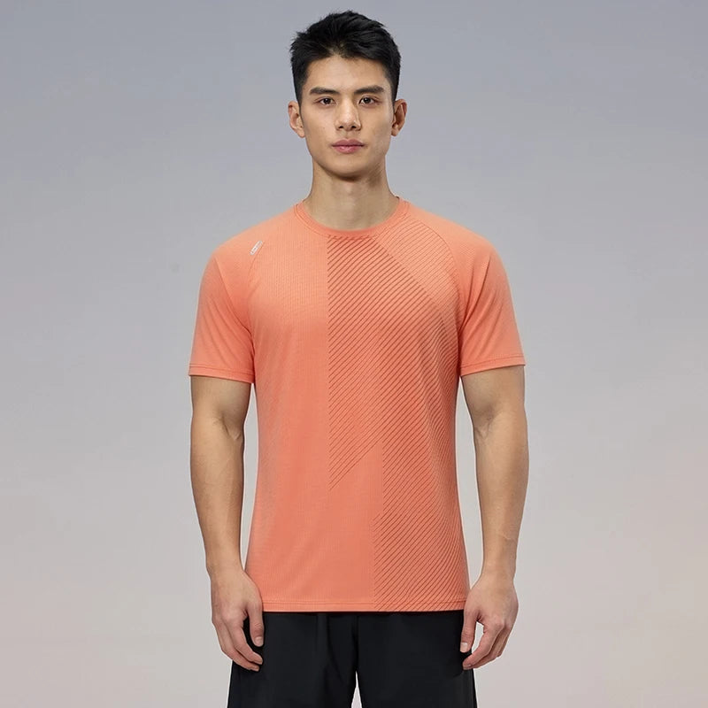 Quick Dry Running T-shirt Men Gym Sports Shirt Comfortable Breathable Outdoor Hiking Fitness Jogging Top