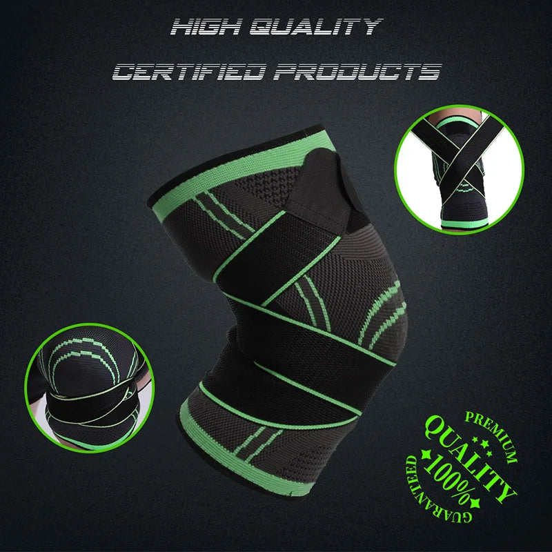 1PC Knee Pads for Men and Women Pressurized Elastic Kneepad Support Bandage Sports Fitness Basketball Volleyball Brace Protector