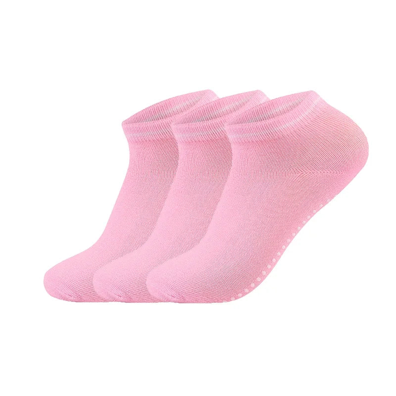 3Pairs/Lot Yoga Socks for Women Non-Slip Grips Straps Bandage Cotton Sock Pilates Pure Barre Ballet Dance Barefoot Workout