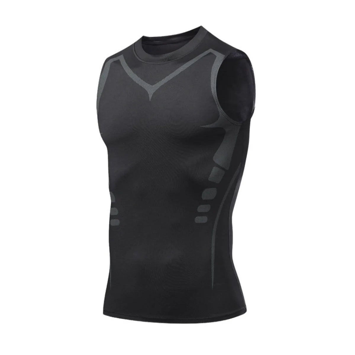 Summer Men Shapewear Ionic Shaping Vest Sleeveless Shirt Tight Compression Shirts Tank Top Body Shaper Breathable Ice Silk Vest