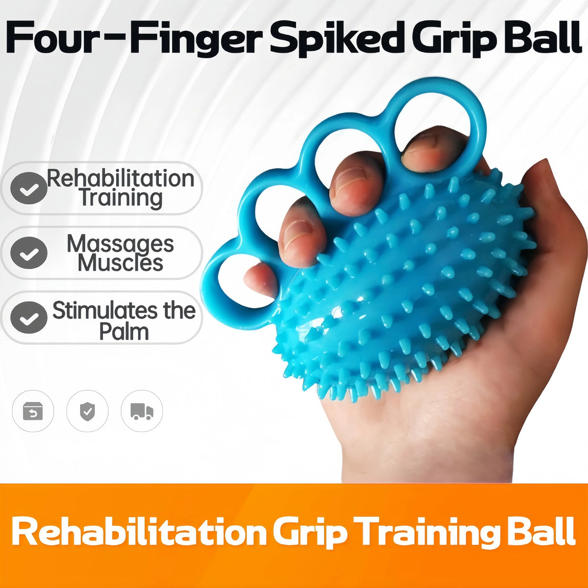 Portable Spike Massage Hand Grip Exerciser Finger Strength Training Squeeze Ball Home Office Fitness Stress Relief Hand Tool