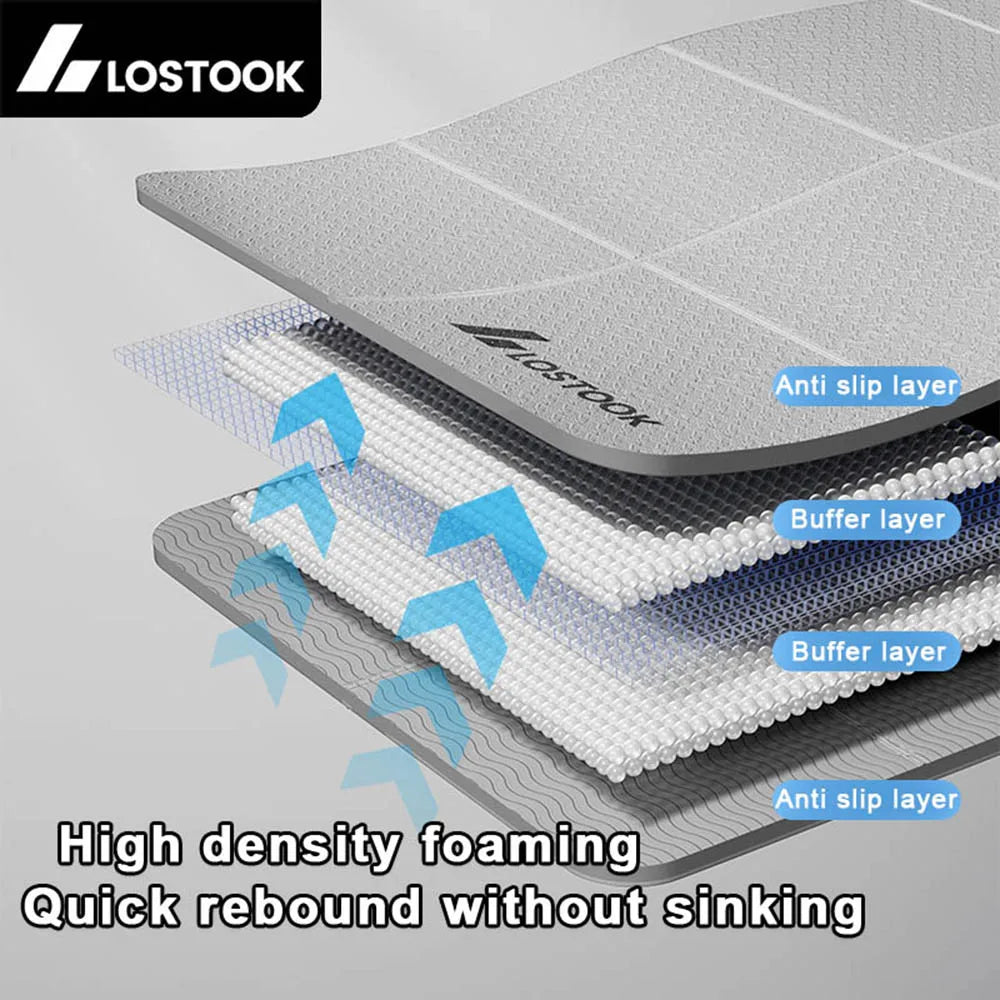 4mm Thick TPE Foldable Yoga Mat 183*61cm Easy Storage for Travel Yoga Pilates Home Exercise Floor Mat 