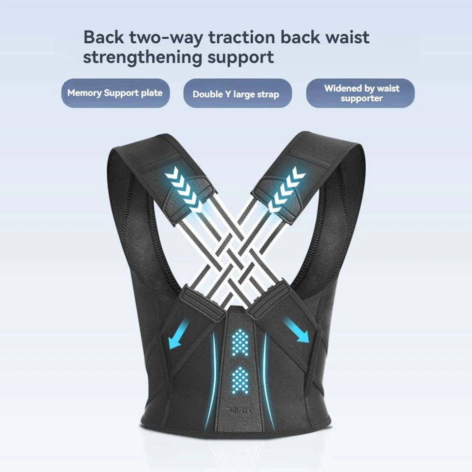 AOLIKES New Back Posture Corrector Brace for Women Men Breathable Back Posture Correction Back Support Belt Adjustable Shoulder
