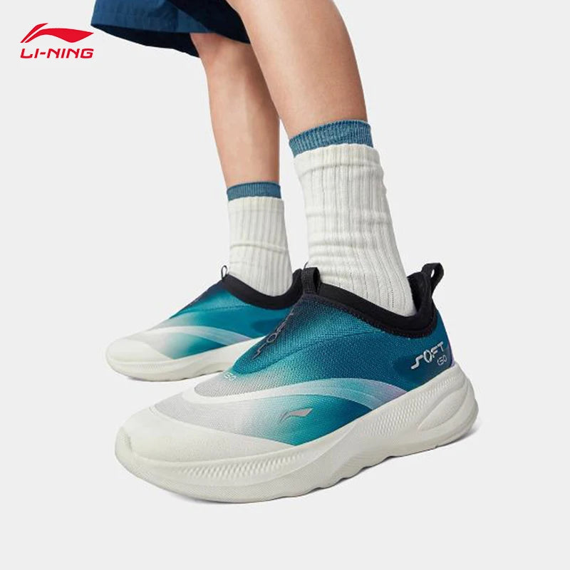 LI-NING SOFT GO 2 Men's Walking Shoes Slip-on Soft Thick Heel Comfortable Wearable Sports Casual Shoes AGLV005