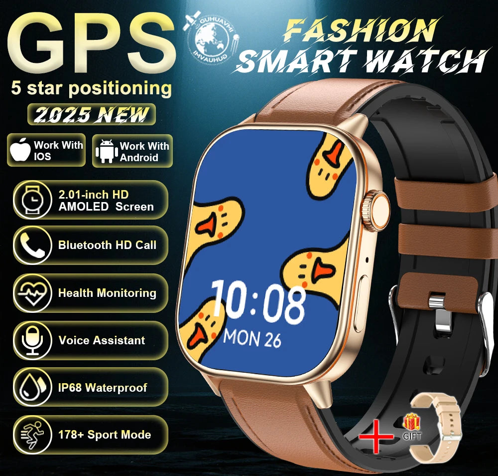 New For Android iOS Outdoor GPS SmartWatch Men 2.01