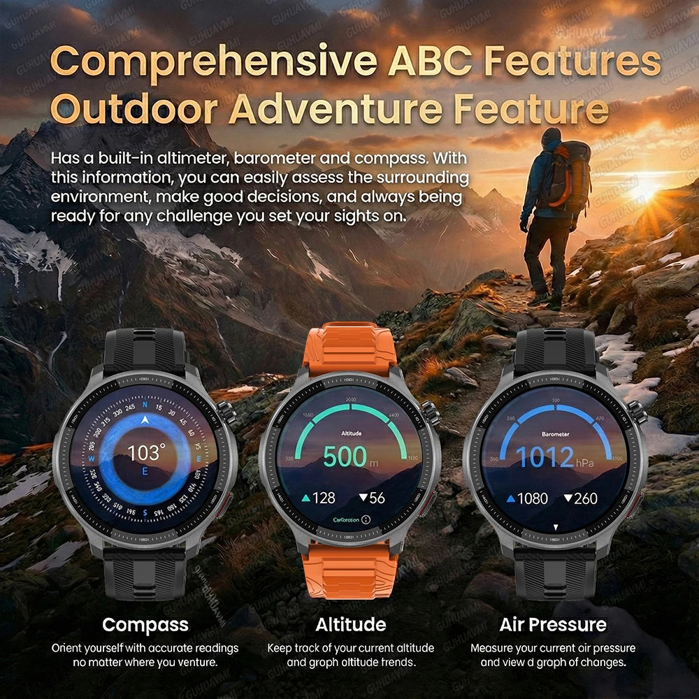 NEW 4GB GPS Offline Maps Smart Watch Men TWS Music Video Player 3D Menu Styles Compass Voice Call Sports Waterproof Bracelet Men