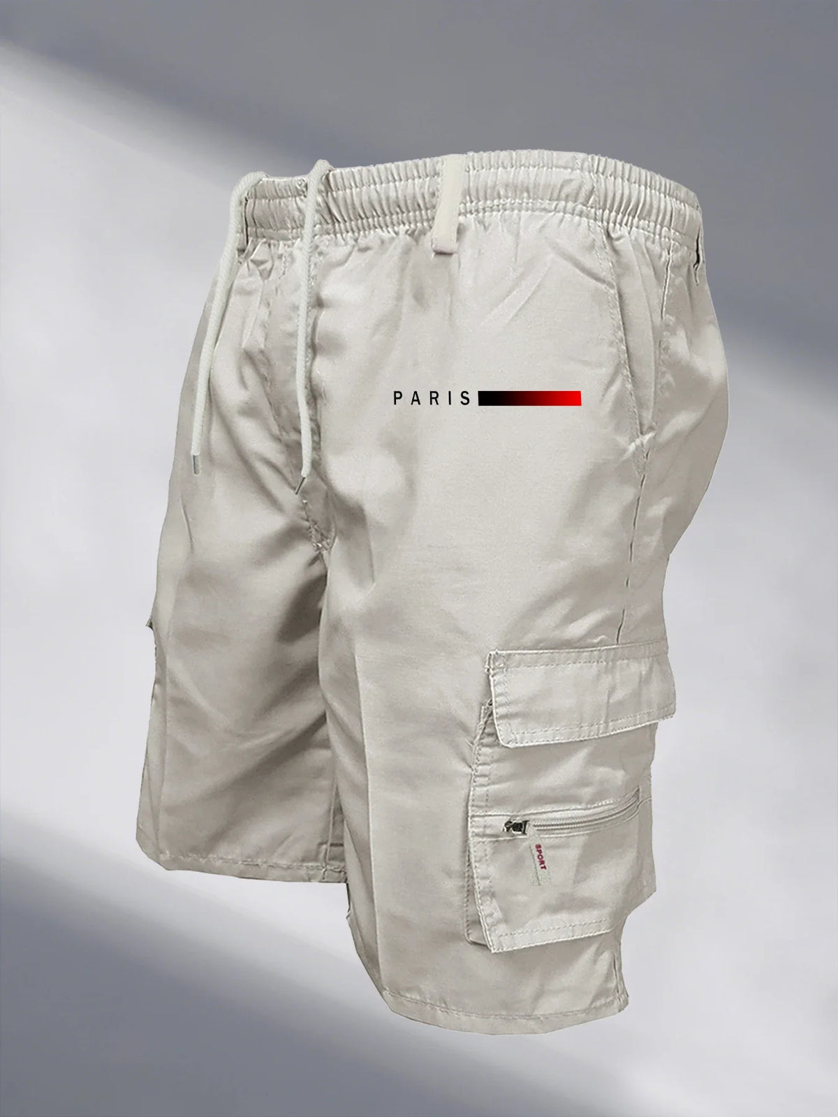 Mens Tactical Cargo Shorts Elastic Waist Outdoor Work Casual Jogging Loose Street Style Shorts