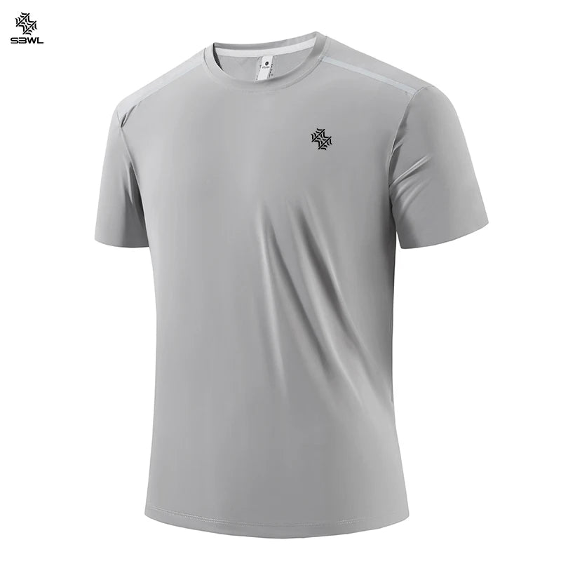 SBWL 2026 Summer Men's New High Quality Outdoor Fitness Running Breathable T-Shirt Fashion Light Fast Dry Short Sleeve Tops