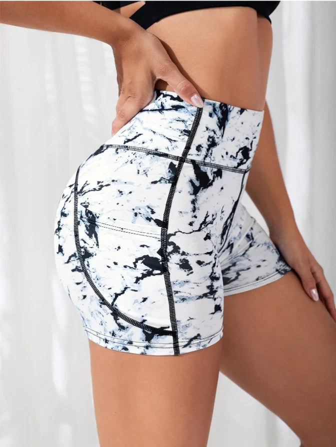 High-Waist Fitness Yoga Shorts Women's Sportswear Butt-Lifting High-Elasticity Moisture-Wicking Breathable for Gym Yoga