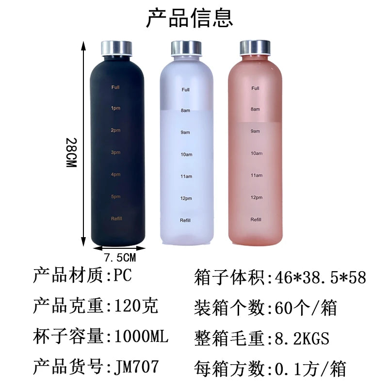 Shockproof Leak-Proof Sports Bottle - Suitable for Men and Women, Portable for Travel, Hiking, Gym (1000ml)