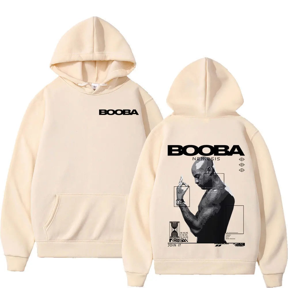 France Rapper Booba Nero Nemesis Hoodies Men's Clothing Retro Fashion Hip Hop Long Sleeves Hooded Sweatshirts Oversized Pullover