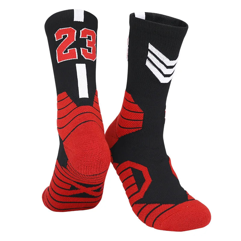 Men's Basketball Socks Number Sports Socks Thickened Towel Bottom Outdoor Cycling Running Basket Women Adult calcetines Socks