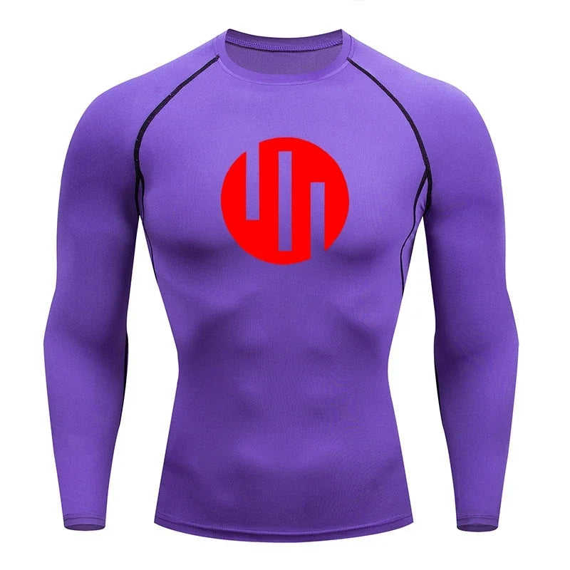 Gym Short Sleeve Running T-Shirt Men's Compression Long Sleeve Shirt Sun Protection Quick Drying Outdoor Sports Top Sportswear
