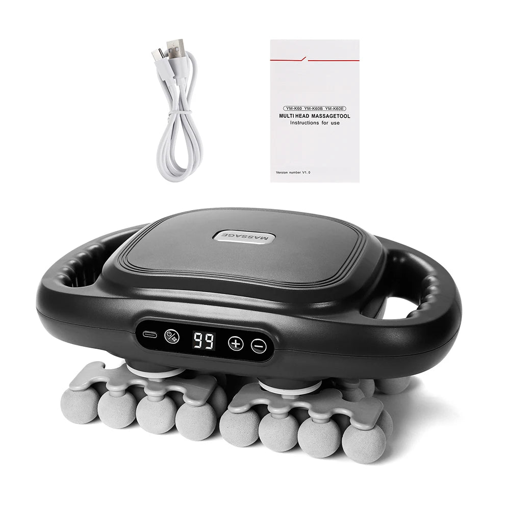 Fascia Gun 42-heads Deep High Frequency Vibration 42mm Wireless Waist and Back Massager Body Relaxation Shoulder Calf Massager
