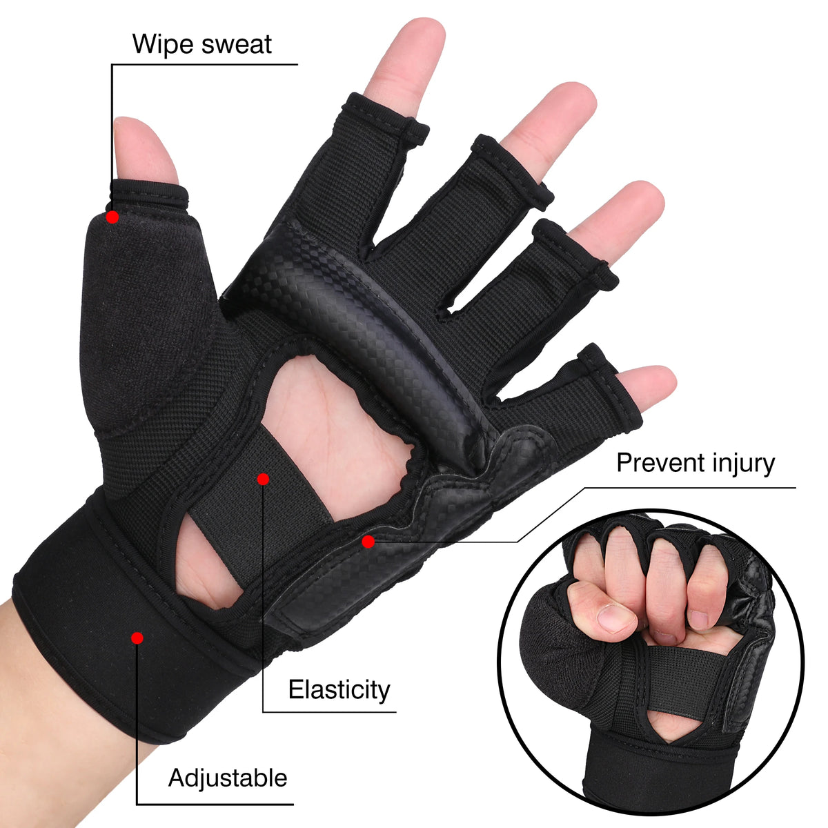 New Adult Kids Children Half Finger Boxing Gloves Mitts Sanda Karate Sandbag Taekwondo Protector Gloves Semi-Finger MMA Gloves