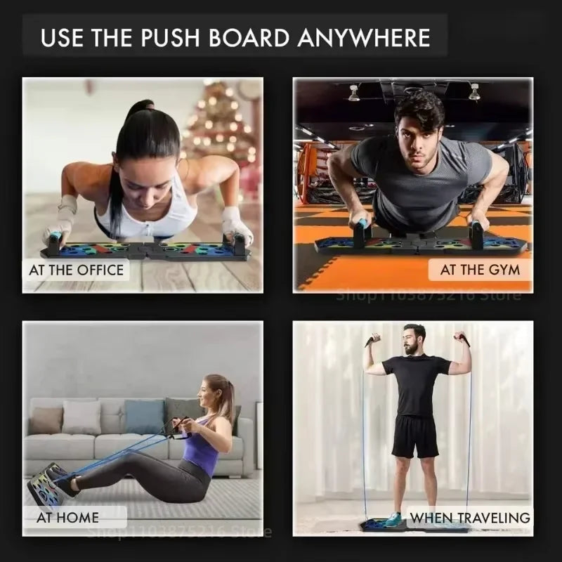 Multifunctional Push-Up Board - Fitness and Muscle Training Equipment, Home Exercise Set Foldable Push-Up Rod,Resistance Device