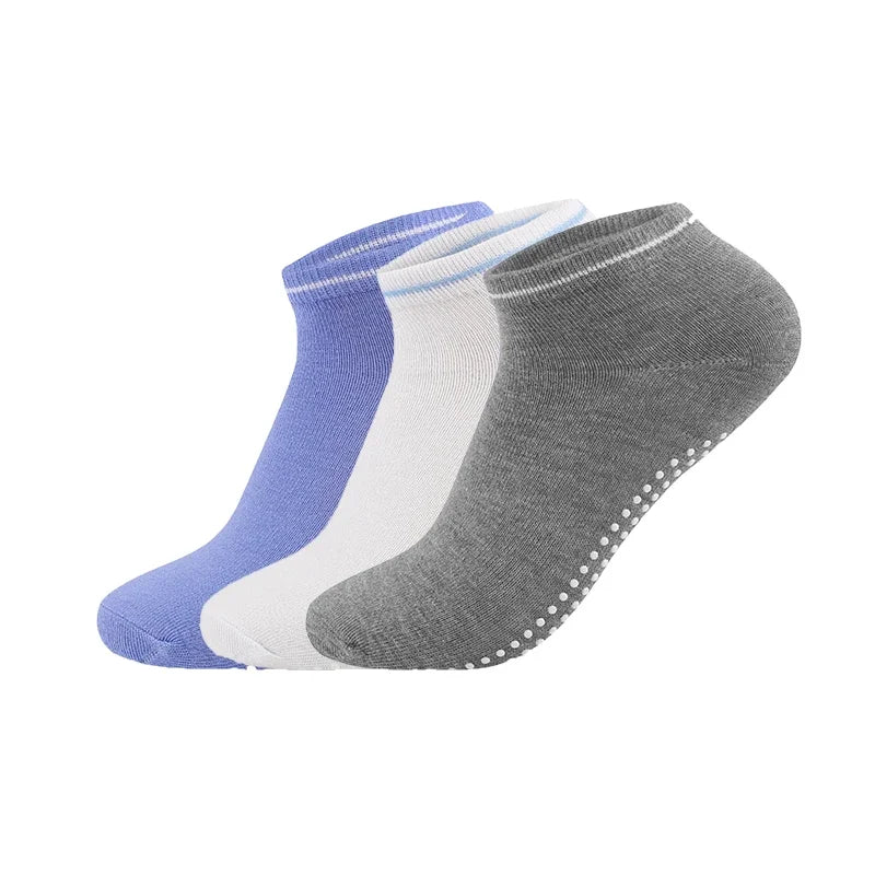 3Pairs/Lot Yoga Socks for Women Non-Slip Grips Straps Bandage Cotton Sock Pilates Pure Barre Ballet Dance Barefoot Workout