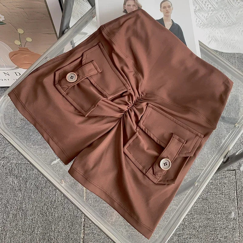 Nude High Waist Peach Butt Sport With Pocket Yoga Shorts Leggings Quick Drying Gym Training Cycling Outdoor sports Shorts